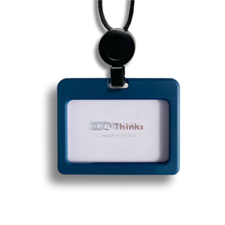 Customized ABS Plastic ID Card Badge Holder with Stylish Neck Strap Fashionable Style for Photos & Credit Cards