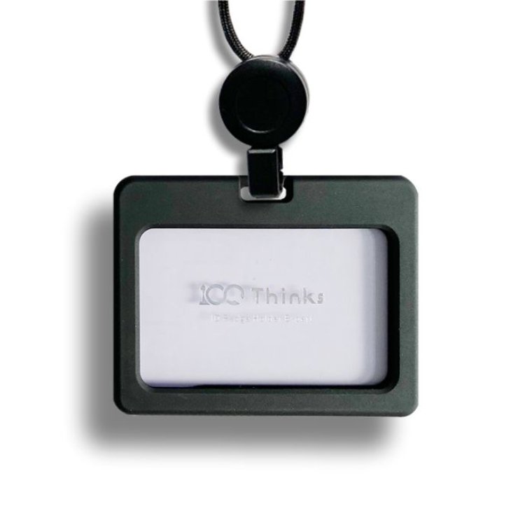 Customized ABS Plastic ID Card Badge Holder with Stylish Neck Strap Fashionable Style for Photos & Credit Cards