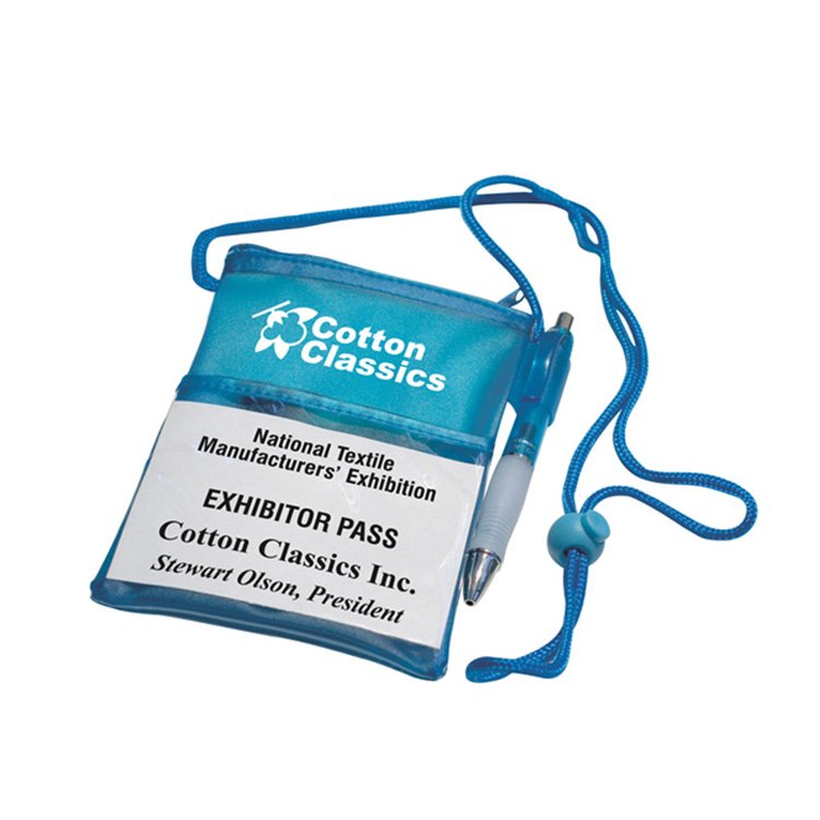 Tradeshow Hold-All badge holder with clear front pocket