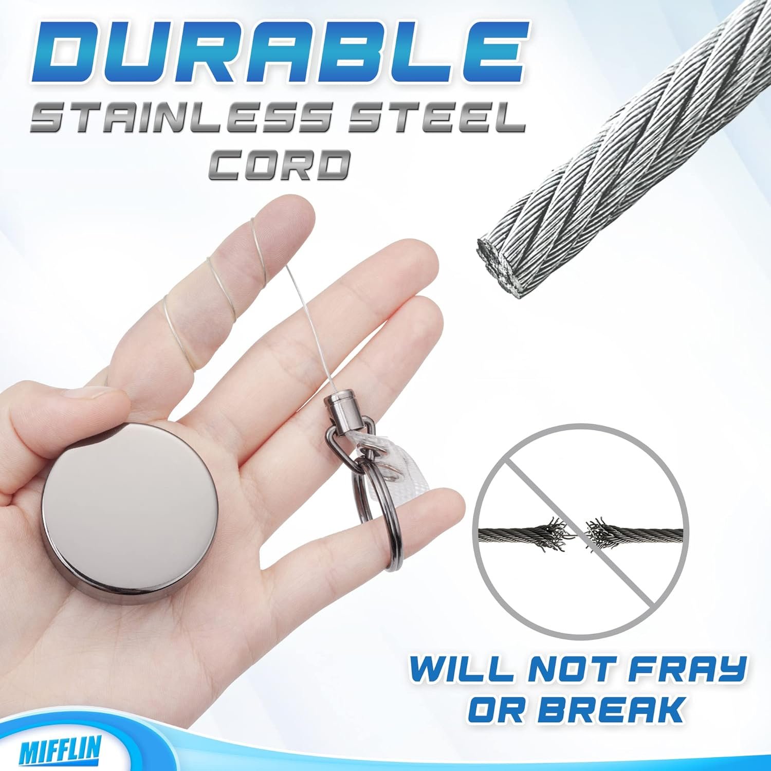 New Products Hook Badge Keychain Metal Pull Holder Retractable Man Car Key Ring