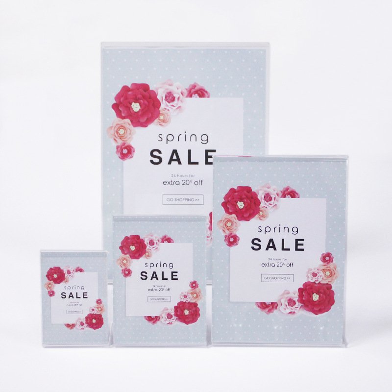 A3 A4 A5 A6 A7 size clear acrylic table card insert sign holder