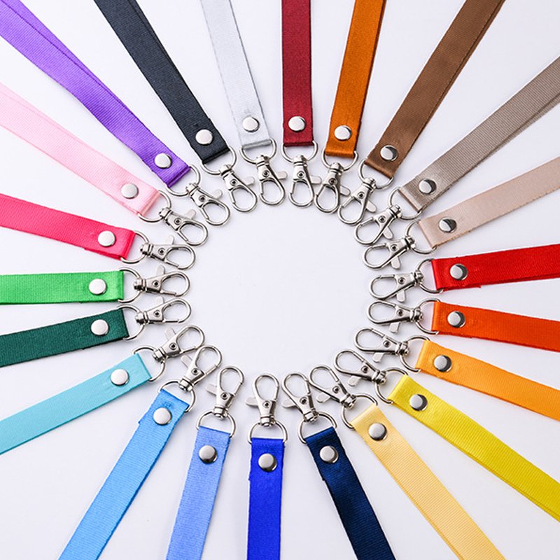 Custom Colorful Ribbon Key Chain Card Holder Lanyard Neck Strap Badge Neck Rope Colored Lanyards