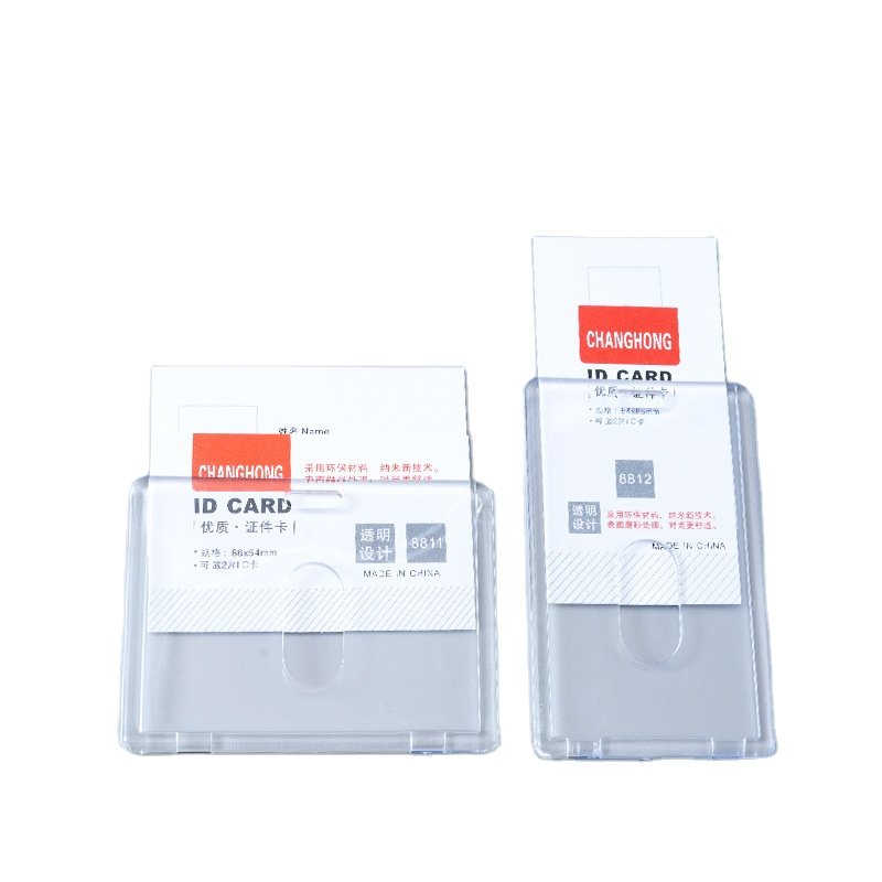 ID Card Badge Holder Heavy Duty Plastic Name Tag ID Card Holder for Business Card Offices Horizontal