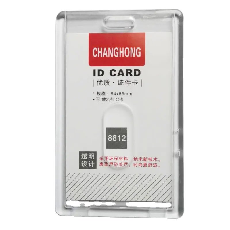 ID Card Badge Holder Heavy Duty Plastic Name Tag ID Card Holder for Business Card Offices Horizontal