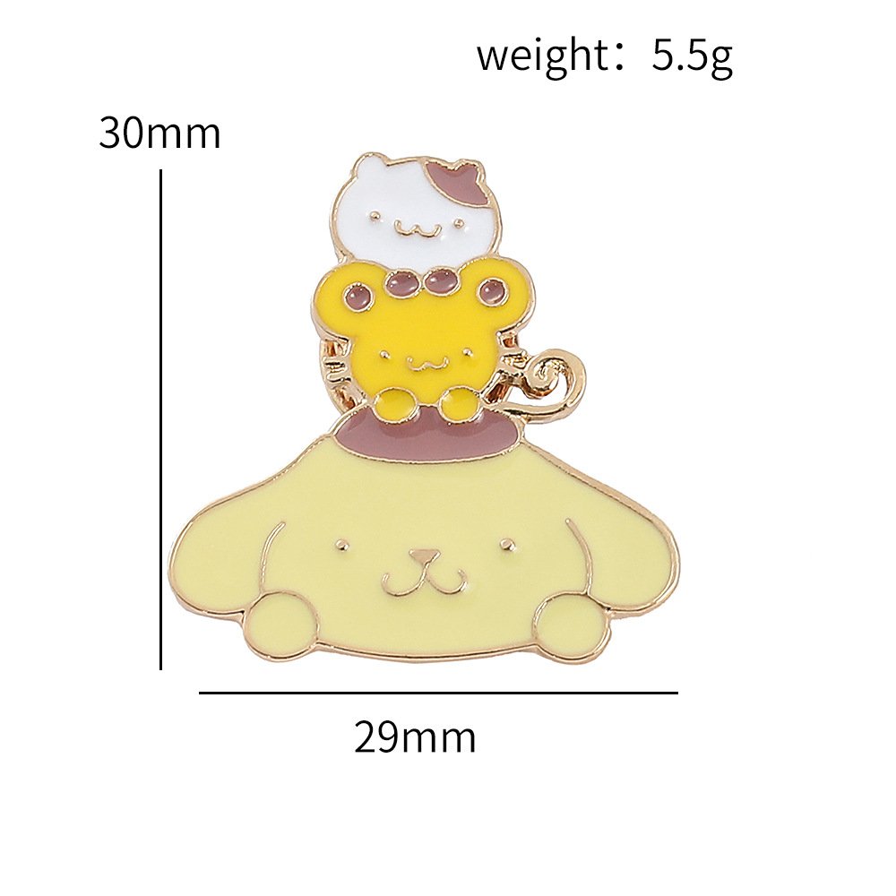 Crtoon anime cat kitty Brooch Japanese simple metal badge bag pin pen bag jewelry sanrioed accessories wholesale metal clip