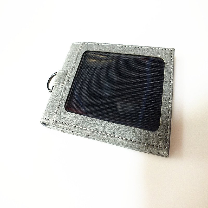 ID Card Holder PU leather badge holder ID Badge holder with 1 ID window and 2 card slot