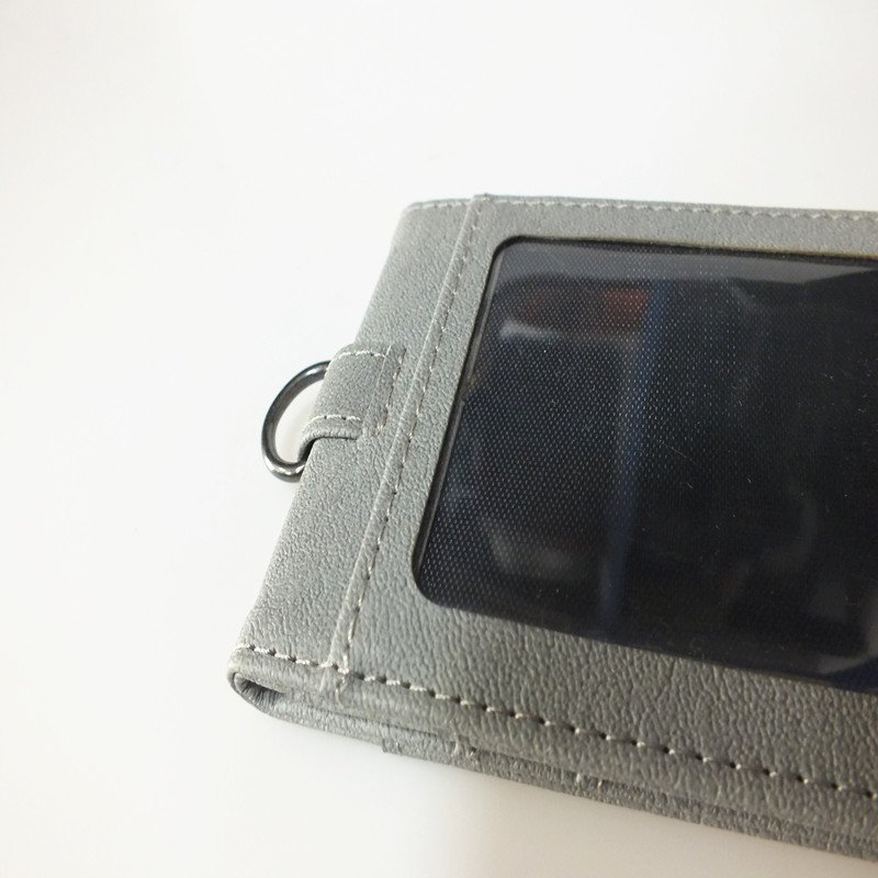 ID Card Holder PU leather badge holder ID Badge holder with 1 ID window and 2 card slot