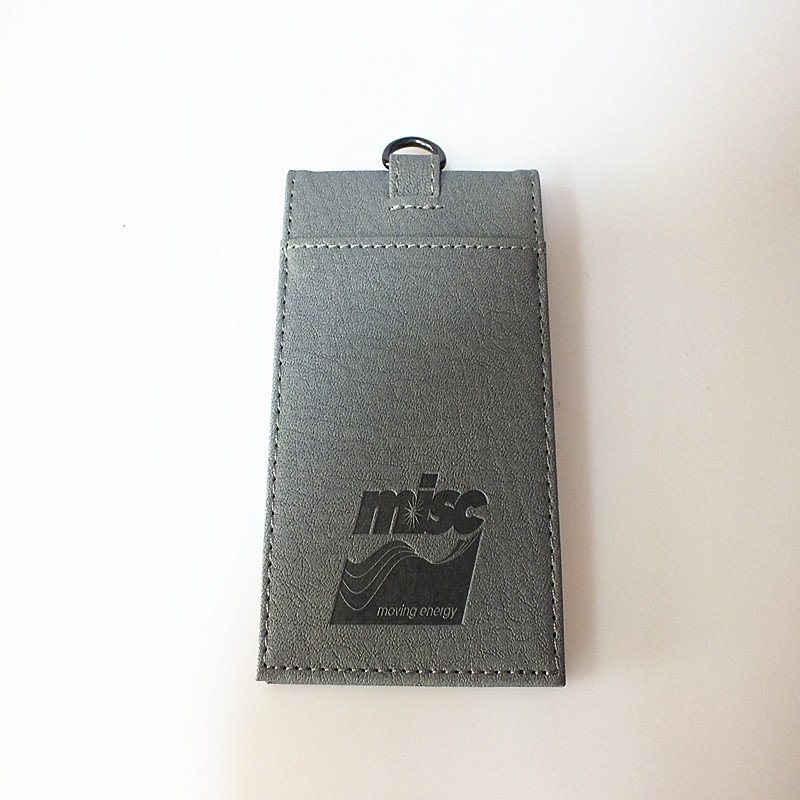 ID Card Holder PU leather badge holder ID Badge holder with 1 ID window and 2 card slot
