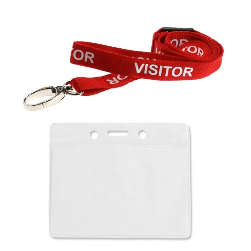 Free Design Logo Work ID Card Badge Holder Lanyard Customized Polyester Key Neck Strap Breakaway Buckles And Safety Clip
