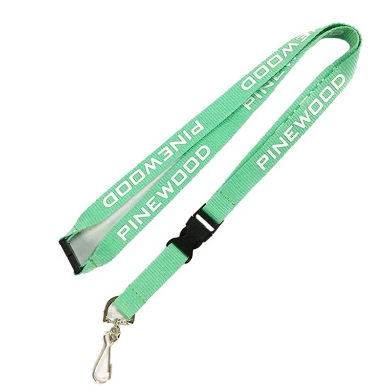 Free Design Logo Work ID Card Badge Holder Lanyard Customized Polyester Key Neck Strap Breakaway Buckles And Safety Clip