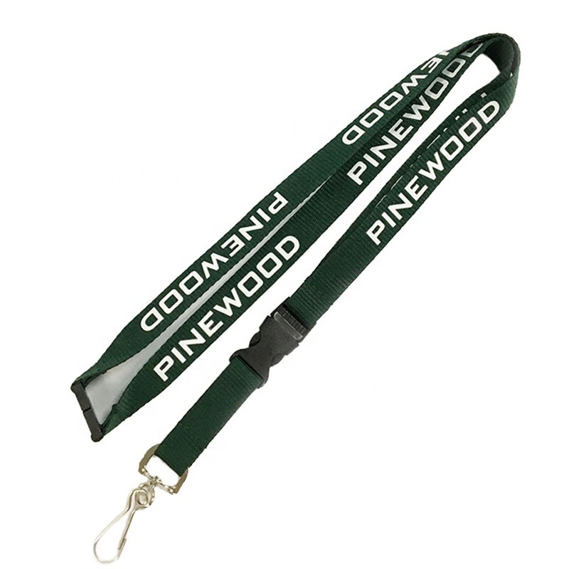 Free Design Logo Work ID Card Badge Holder Lanyard Customized Polyester Key Neck Strap Breakaway Buckles And Safety Clip