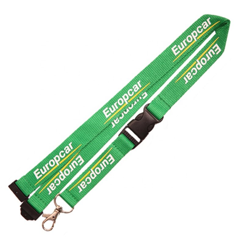 Free Design Logo Work ID Card Badge Holder Lanyard Customized Polyester Key Neck Strap Breakaway Buckles And Safety Clip