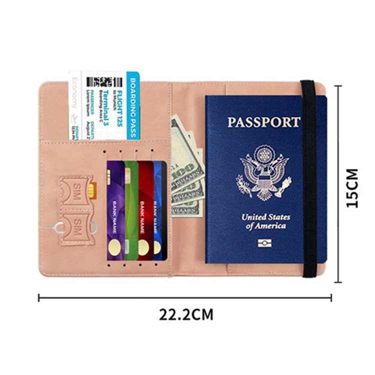 Custom Multi-Function Travel Pu Leather Passport Cover Card Holder Wallet Porta Pasaporte Sublimation Passport Holders For Rfid