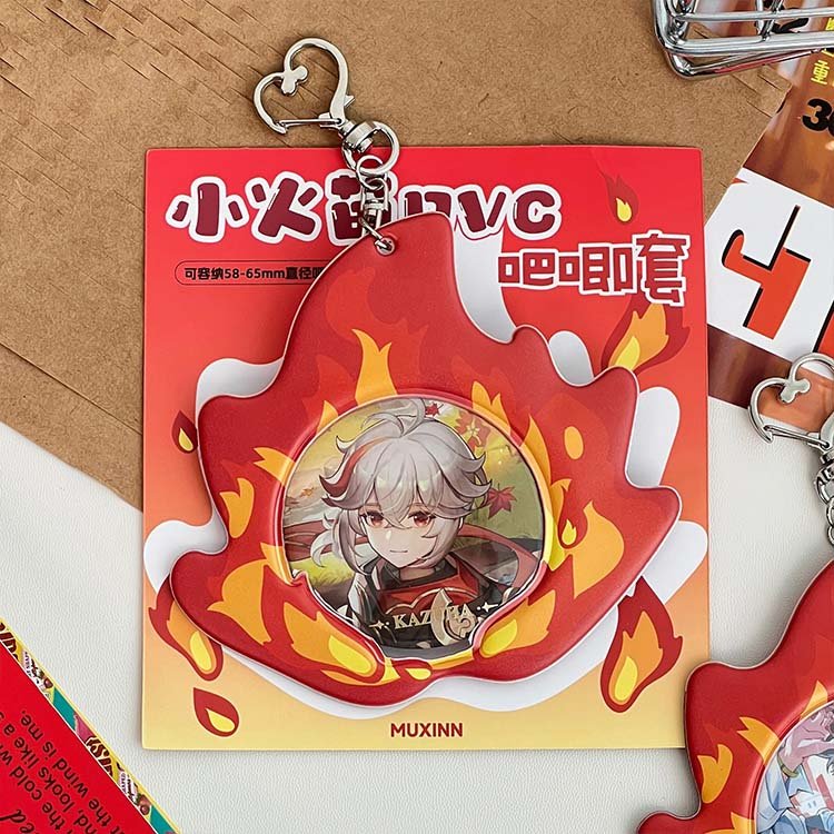 Popular Anime Badge Storage Sleeve PVC Hanging Badge Protective Cover Pendant Mini Photocard Holder