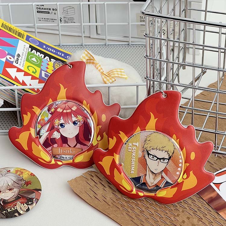 Popular Anime Badge Storage Sleeve PVC Hanging Badge Protective Cover Pendant Mini Photocard Holder