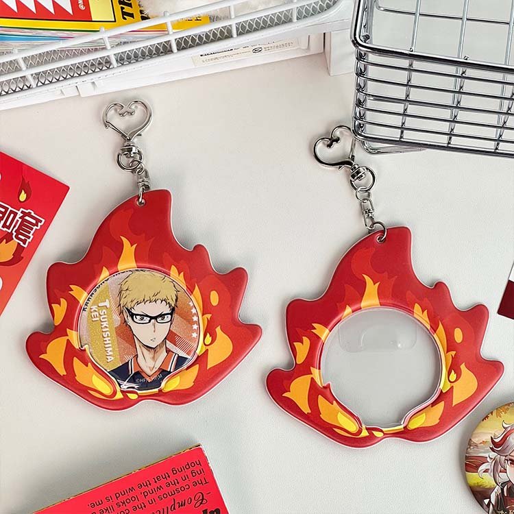 Popular Anime Badge Storage Sleeve PVC Hanging Badge Protective Cover Pendant Mini Photocard Holder