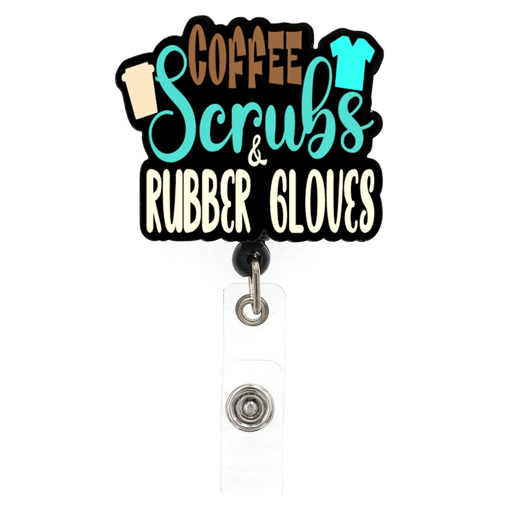 Wholesale Nurse Accessories Medical Series Student Nurse School Nurse Acrylic Plastic Badge Reel Scrub Life Badge Holder