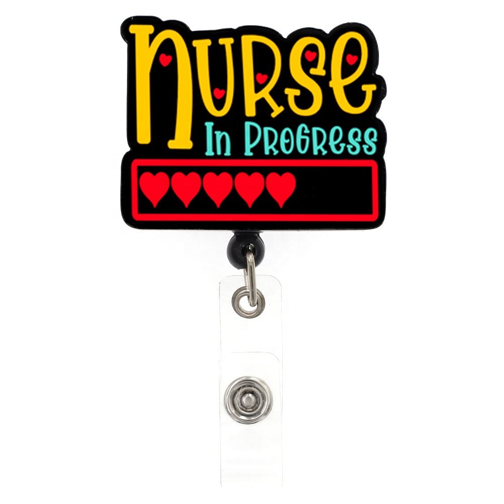 Wholesale Nurse Accessories Medical Series Student Nurse School Nurse Acrylic Plastic Badge Reel Scrub Life Badge Holder