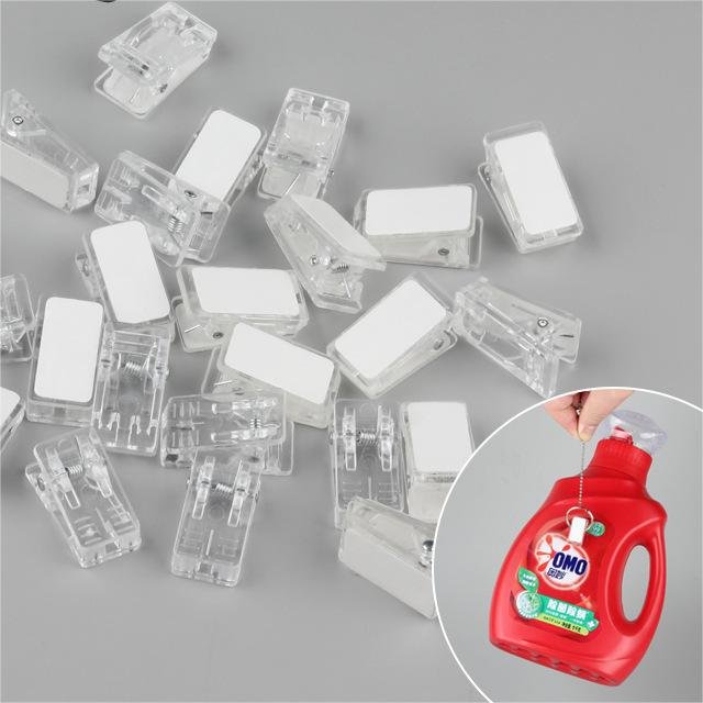 Plastic Transparent clamps Small Sticky Clip Clear Wall Self-Adhesive Clips acrylic paper clip photo picture