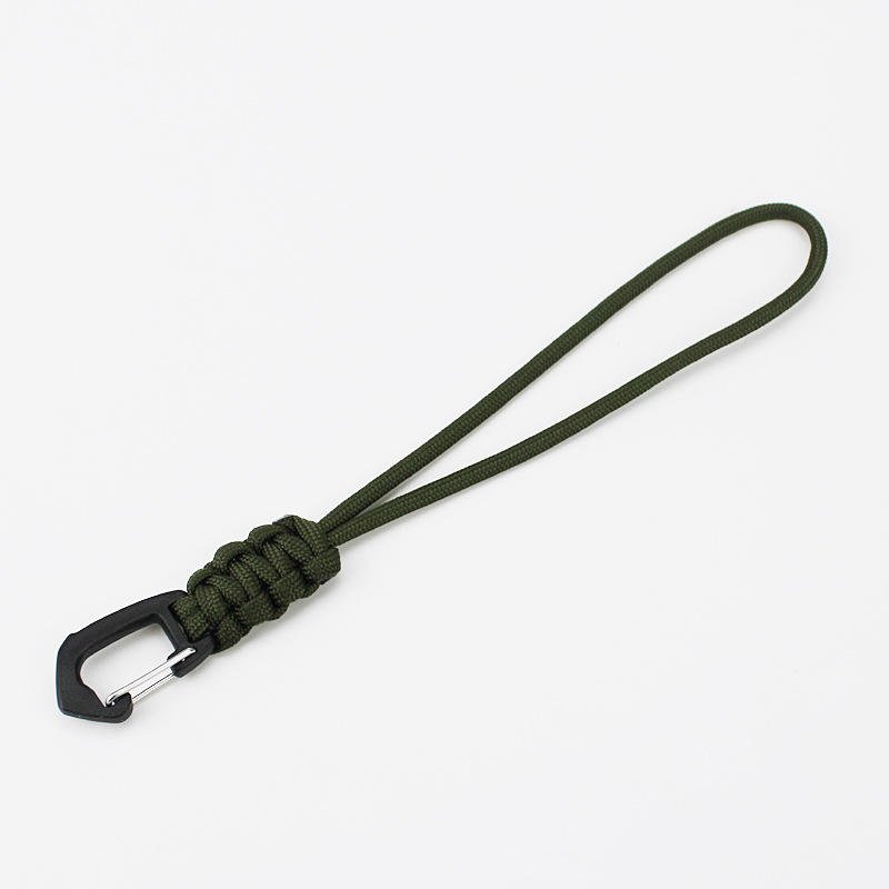 Wholesale Heavy Duty Outdoor 4mm Braided Paracord Neck Strap Rope Parachute Necklace Woven Braided Carabiner Lanyards