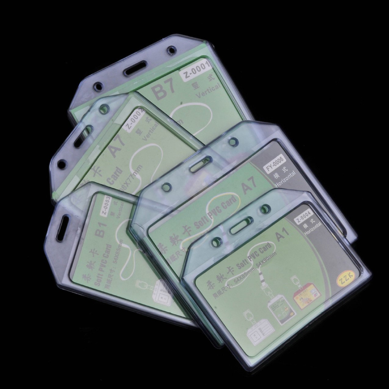 Clear Plastic ID Badge Holder Silicone Made Extra Thick Name Tag ID Card Holders Fit Standard Size Credit Cards Work ID School