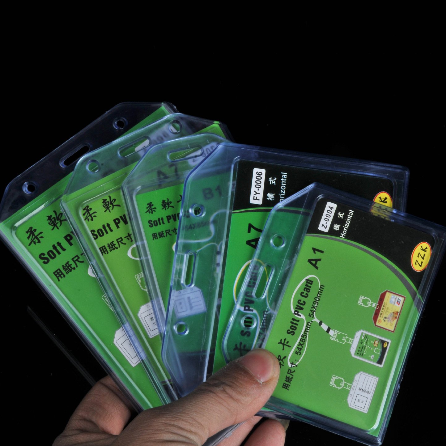 Clear Plastic ID Badge Holder Silicone Made Extra Thick Name Tag ID Card Holders Fit Standard Size Credit Cards Work ID School
