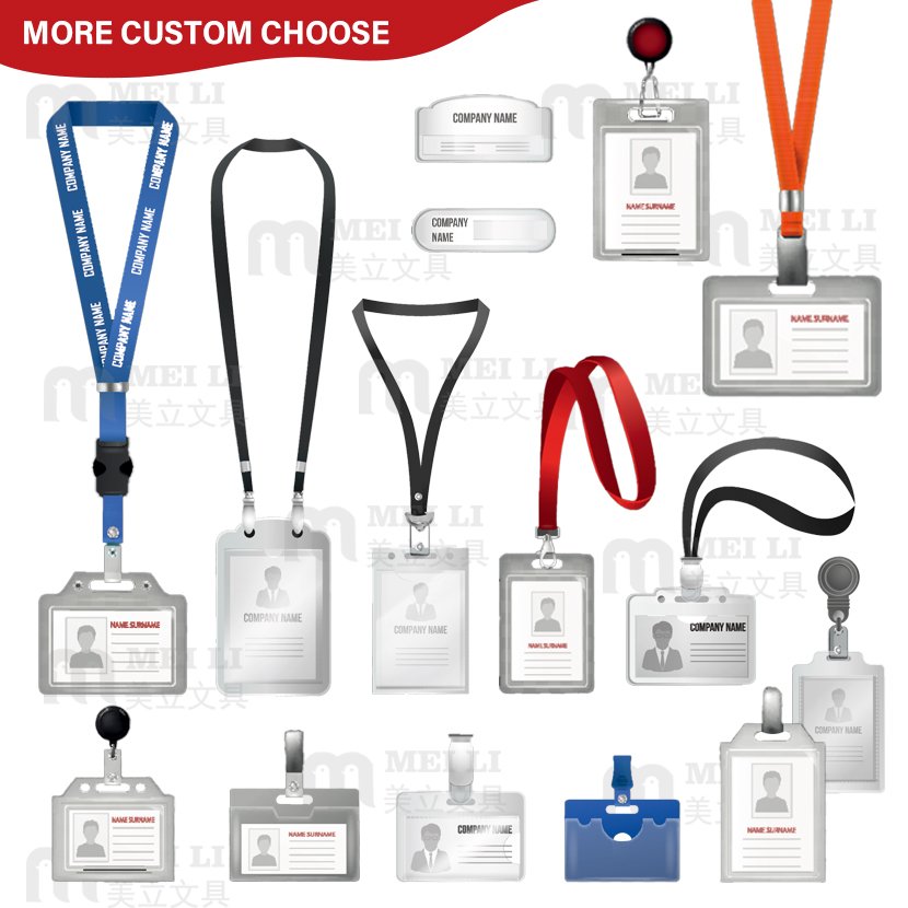 Clear Plastic ID Badge Holder Silicone Made Extra Thick Name Tag ID Card Holders Fit Standard Size Credit Cards Work ID School