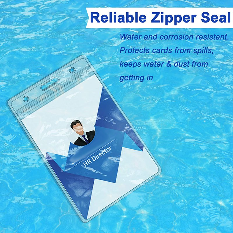 Custom Top Quality Waterproof Resealable Zip Clear Pvc Plastic Bank ID Cards Nurse Name Id Card Working Work Card Badge Holder