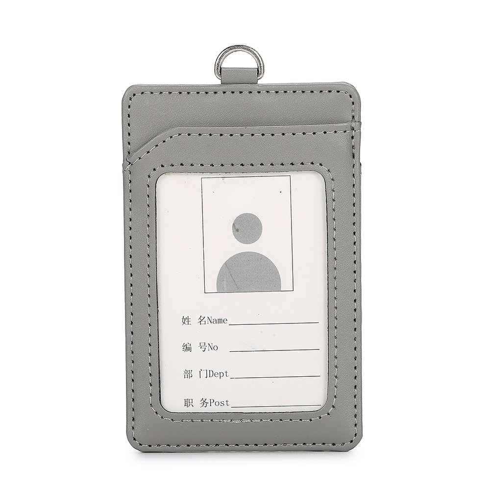 Exhibition Performance Work Badge Holder Genuine Leather Id Card Holder Badge Lanyard Card Holder