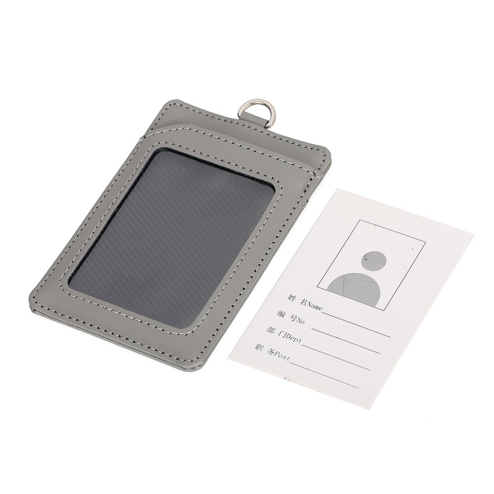 Exhibition Performance Work Badge Holder Genuine Leather Id Card Holder Badge Lanyard Card Holder