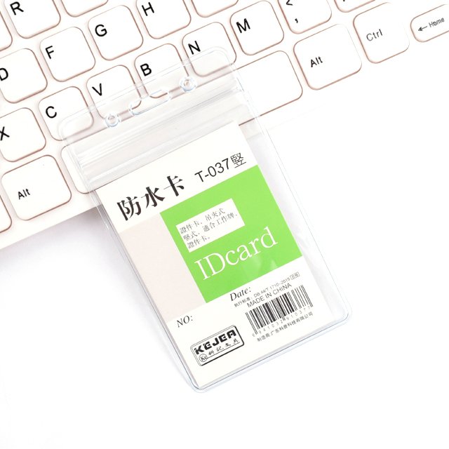 Clear ID Badger Holder Plastic Name Card Protector Key Card Badge Holder With Waterproof Resealable Zipper For Nurse Office