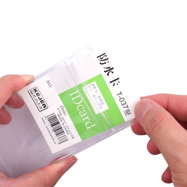 Clear ID Badger Holder Plastic Name Card Protector Key Card Badge Holder With Waterproof Resealable Zipper For Nurse Office