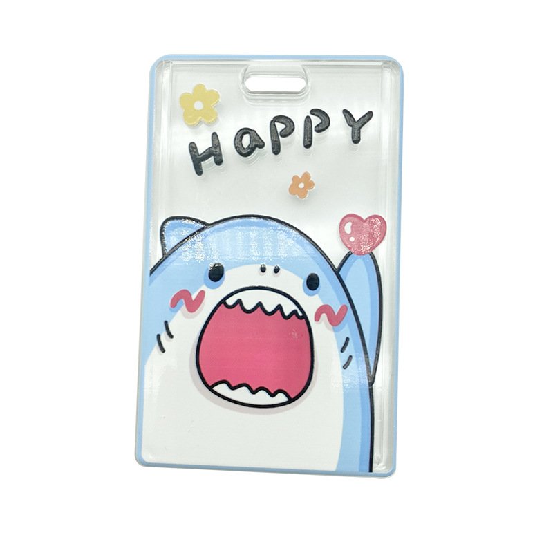 Acrylic transparent card holder student ins girl heart meal card protector simple bus card ID case can be customized