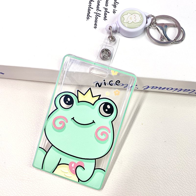 Acrylic transparent card holder student ins girl heart meal card protector simple bus card ID case can be customized