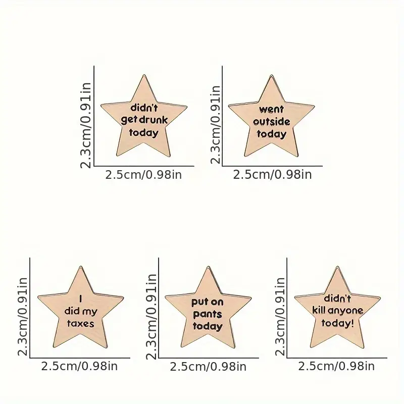 Humorous Phrases Star-Shaped Enamel Pins Cute Style "Didn't Get Drunk Today" Funny Badge Small Delicate Lapel Pin Backpack Decor