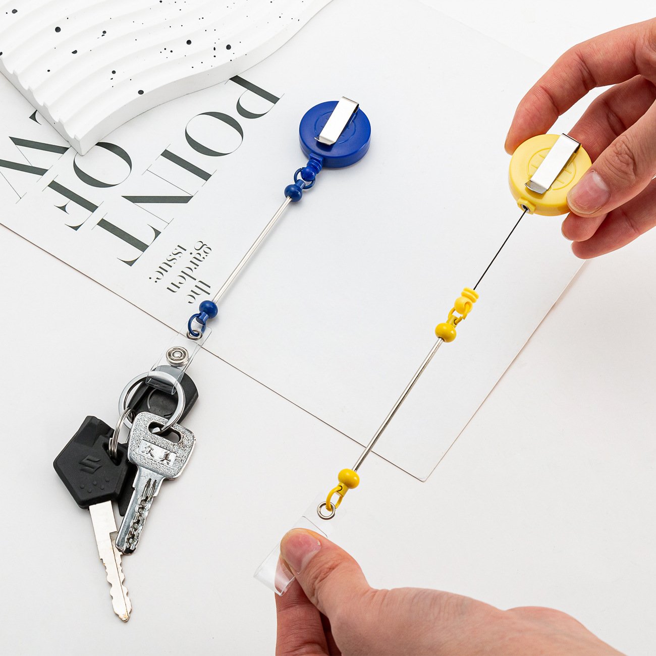 Wholesale New Design Retractable Rope Badge Doctor Nurse Name Card Holder Add Beads Card Badge Holder Reels Keychain