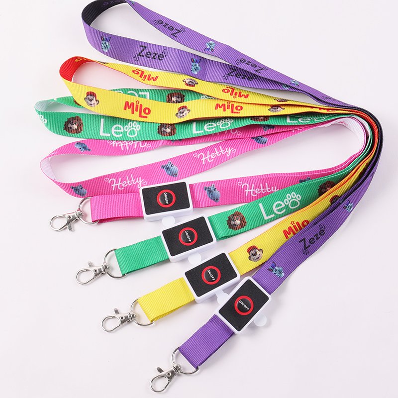 pink led neck lanyard with custom logo