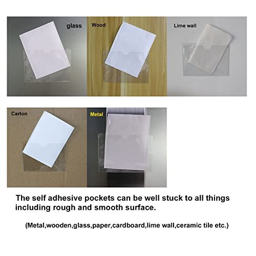 Self Adhesive Clear Windshield Label Pockets Plastic Pockets Holders Sleeves for car Index Cards Planners
