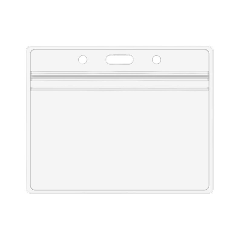 Custom Clear soft PVC card holder id name tags badge holder vertical