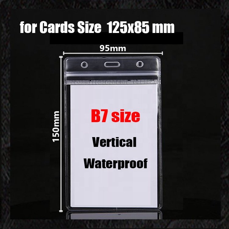 Custom Clear soft PVC card holder id name tags badge holder vertical