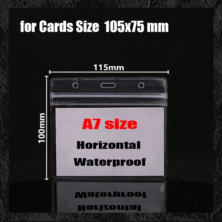 Custom Clear soft PVC card holder id name tags badge holder vertical