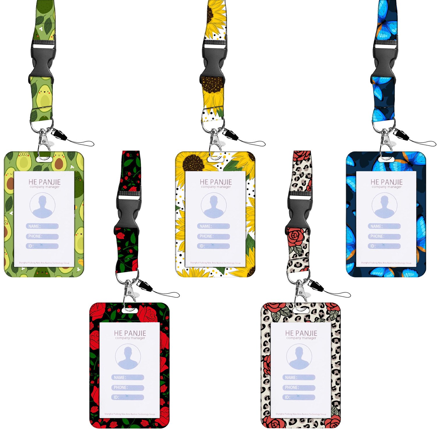 Lanyard Black Retractable Badge Reel with Badge Reel Clip for id Card Badges Holders Vertical Punched Zipper Waterproof