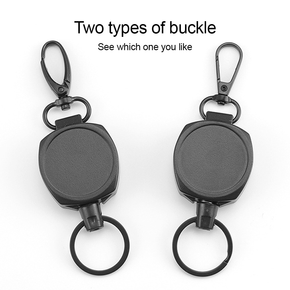 Pullther Outdoor 60cm Telescopic Badge Scroll Custom Logo Keychain Holder ID Badge Holder with Lanyard