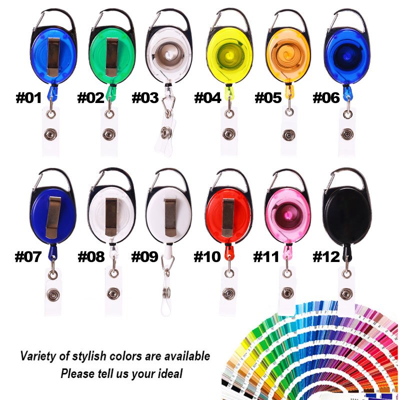 Heavy-Duty Metal Retractable Badge Holder Reel Keychain Ring & ID Card Holder with Key Clip Accessory