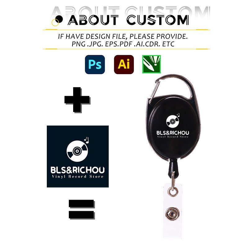 Heavy-Duty Metal Retractable Badge Holder Reel Keychain Ring & ID Card Holder with Key Clip Accessory