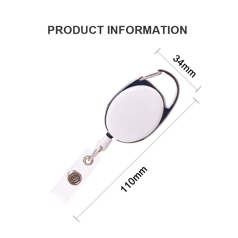 Heavy-Duty Metal Retractable Badge Holder Reel Keychain Ring & ID Card Holder with Key Clip Accessory