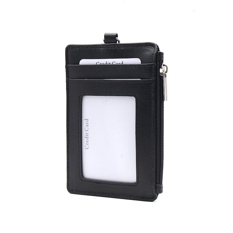 Wholesale Custom Logo High Quality Work Name Badge PU Leather Lanyard With ID Card Badge Holder