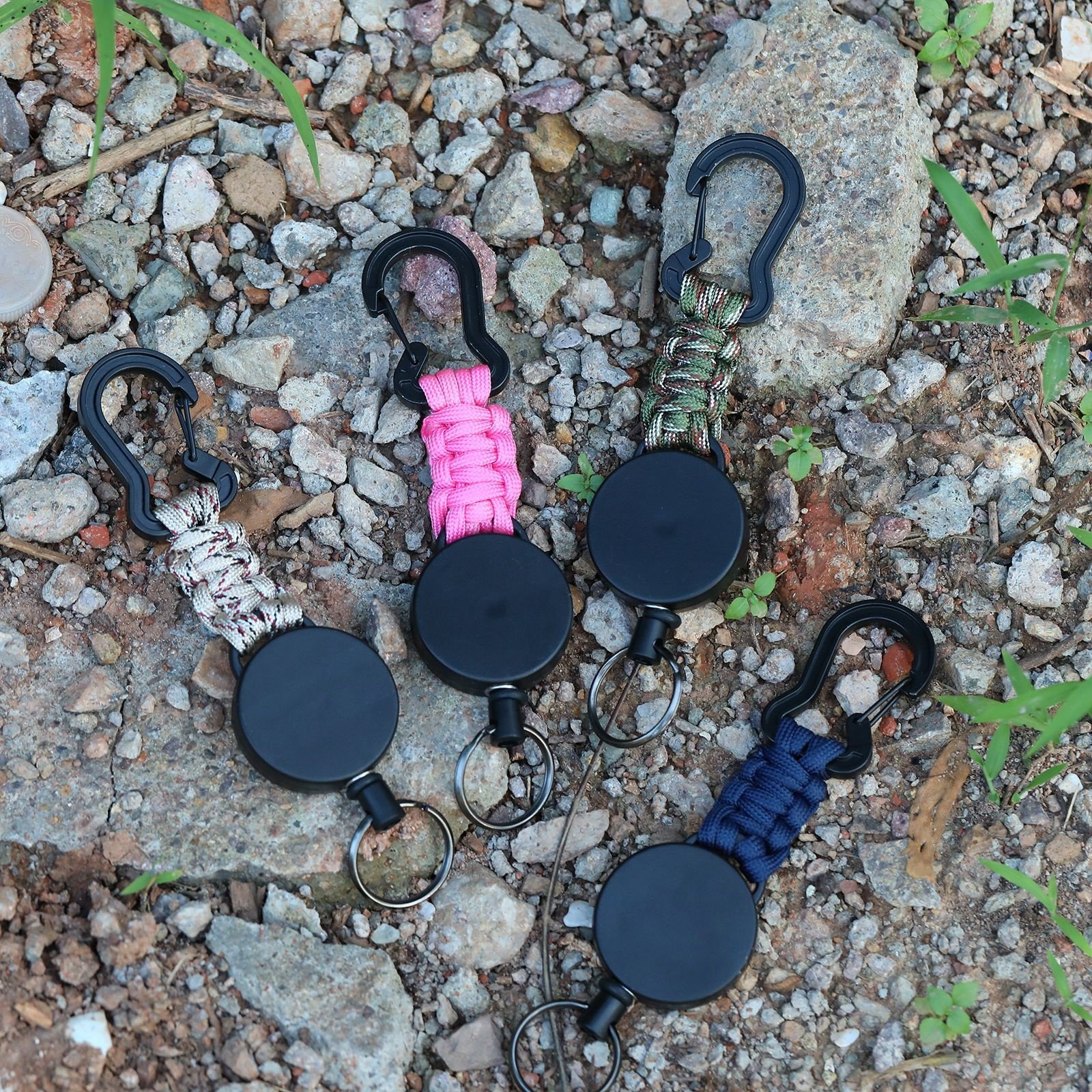 Best-Selling Seven-Core Retractable Keychain for Outdoor Activities Braided Reel key ring 4mm Diameter Badge Holder