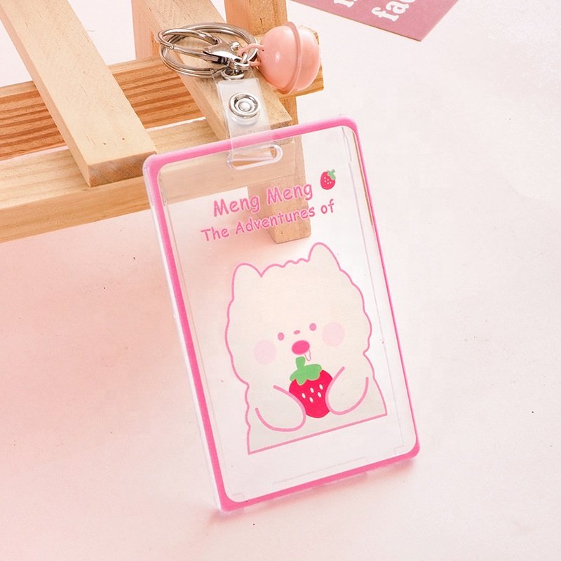 Acrylic Transparent Card Holder Waterproof ID Badge Holder with Detachable Lanyard Vertical Plastic Clear Tag Neck Pouch