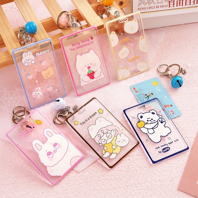 Acrylic Transparent Card Holder Waterproof ID Badge Holder with Detachable Lanyard Vertical Plastic Clear Tag Neck Pouch